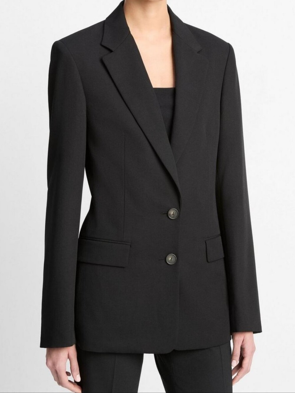 Theory Black Two-Button Notch Lapel Blazer/Wool Blend/NWT